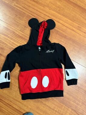 Mickey Mouse Inspired Red & Black Hooded Zip-Up